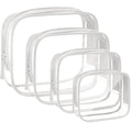 4 Pack Clear Makeup Bags, TSA Approved Toiletry Bag Car Organizer Travel Cosmetic Case Portable Travel Essentials Bags for Toiletries Clear Summer Beach Bag Carry on Airport Airline Compliant Bag