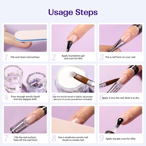 VANSISOS Monomer Acrylic Nail Liquid: 4fl.oz Professional EMA Acrylic Liquid Monomer with Nail Brush for Beginners at Home DIY Nail Salon Use Non-Yellowing MMA-Free