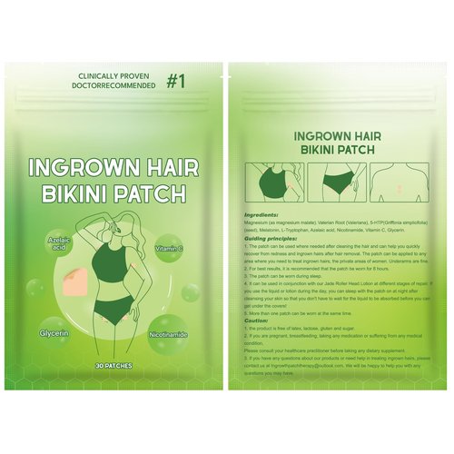 Ingrown Hair Treatment, Ingrown Hair Patch,Razor Bump Treatment for Bikini Area,30 Patches,Quickly and Effectively Clear Up Ingrown Hair Bumps Patch Smooth-Feeling,Non-Irritating Formula,Unisex
