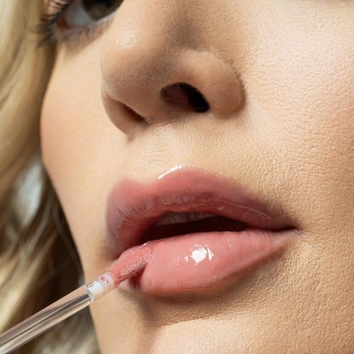 Palladio Lip Glaze Serum - Hydrating Lip Gloss with Peptides & Hyaluronic Acid for Plump Lips | Vegan, Non-Sticky Finish (Blush Brulee)