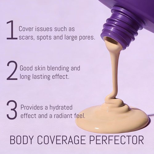 Skiennix Body Coverage Perfector - Waterproof Makeup with Brush & Puff - Full Coverage for Tattoos & Scars (2.0oz Natural Beige)