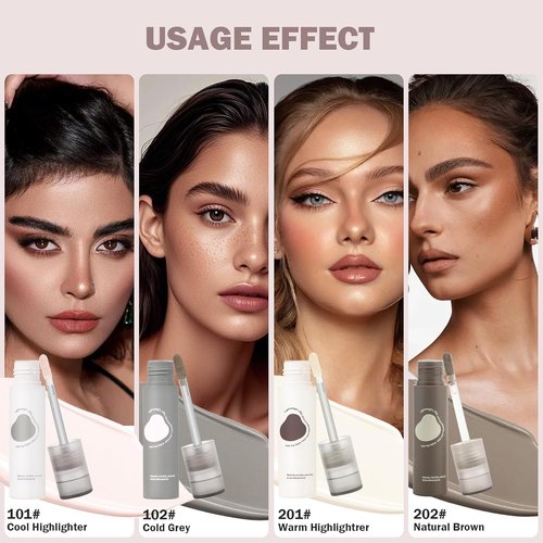 Skiennix Liquid Contour Stick - Cold Matte Grey Bronzer for Blendable, Long-Lasting Face Shaping | Travel Size