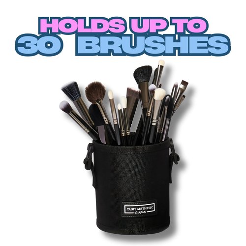 Makeup Brush Holder – Portable And Durable Organizer For Beauty Brushes – Waterproof Makeup Artist Brush Case - Travel Friendly Makeup Bag – Elegant Aesthetic Storage - Hold Multiple Cosmetic Brushes
