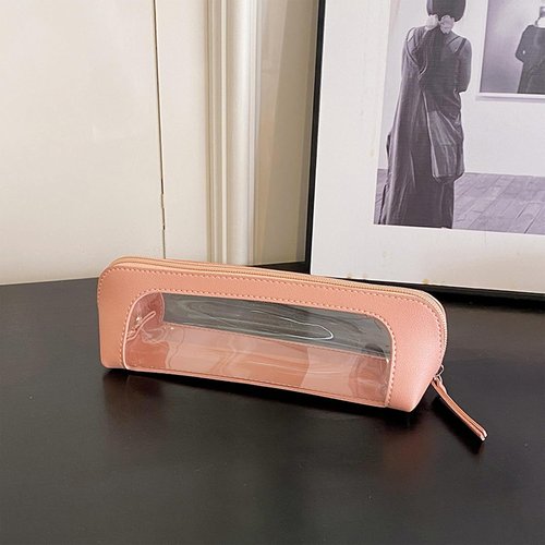 Skiennix Clear Waterproof Makeup Bag - Portable Travel Cosmetic Organizer for Women | Pink 2-Pack