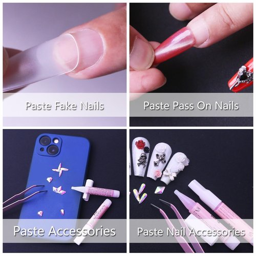 Dr.nail Super Strong Nail Glue for Acrylic Nails, 20Pcs Nail Glues for Press On Nails Tips with 3Pcs Glue Removers, Quick Drying Long Lasting, No UV Light Needed