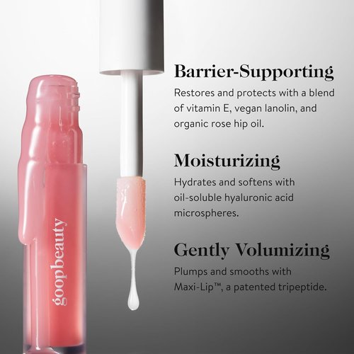 Goop Beauty Hydra-Barrier Gel Gloss Set of 3 - Hydrating Lip Gloss with Hyaluronic Acid & Vitamin E | Glaze, Blossom, Spice | 0.13 oz Each