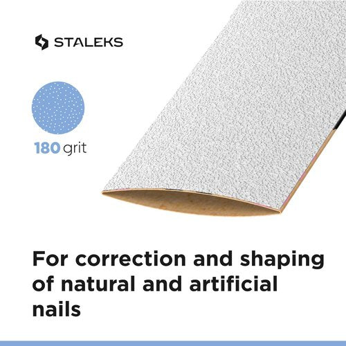 Staleks Pro Disposable White Abrasive Tape papmAm Expert – 180 Grit – 7m Roll in Plastic Case – Glueless Replaceable Abrasive – Professional Nail Shaping – Manicure & Pedicure
