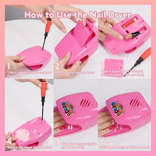 L.O.L Surprise! 8 pc Non Toxic Nail Polish Set for Kids with Nail Dryer | Peelable Nail Varnish Kit for Ages 3+ by Townley Girl