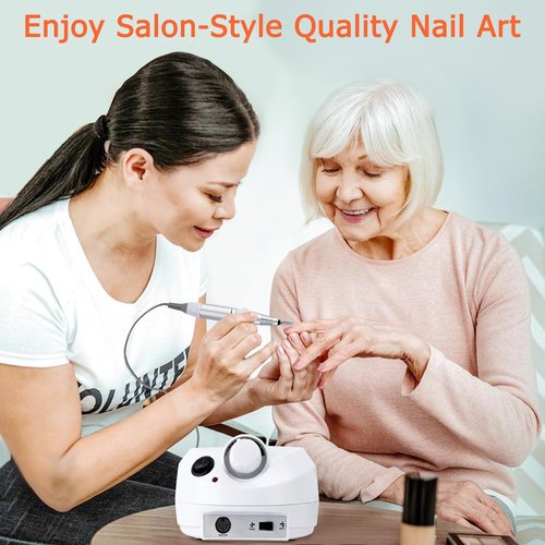 Acrylic Nail Drill-Electric Nail Drill 30000 RPM Electric Nail File with Foot Pedal E File Manicure Set, Nail Grinder for Gel Nails Efile with Drill Bits