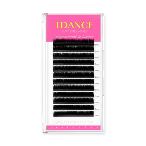 TDANCE Lash Extension Matte Black Eyelash Extension C CC D DD J B L Curl Volume & Classic Lash Extensions 0.03-0.18mm Thickness Professional Salon Use(0.05-D,14 mm)