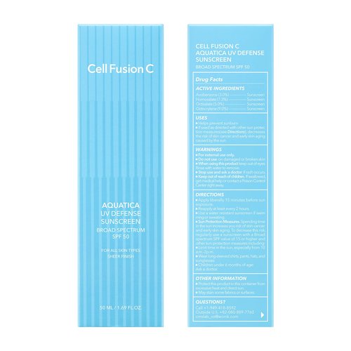 Cell Fusion C Aquatica UV Defense Face Sunscreen SPF 50, No White Cast, Hydrating SPF Moisturizer with PDRN, 50ml / 1.69 fl.oz