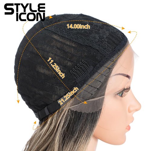 Style Icon Highlight Blonde Long Wavy Wig for Women Middle Part Curly Wavy Wig Natural Looking Synthetic Heat Resistant Fiber Wig for Daily Party Use (28 Inches, NTPDHL1B/8/26R)