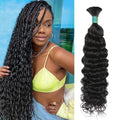 AnJudyReid Braiding Hair 1 Bundle 50g 26Inch Boho Braids Human Hair No Weft 12A Brazilian Virgin Curly Human Hair Extensions for Boho Braids Wet and Wavy Human Braiding Hair