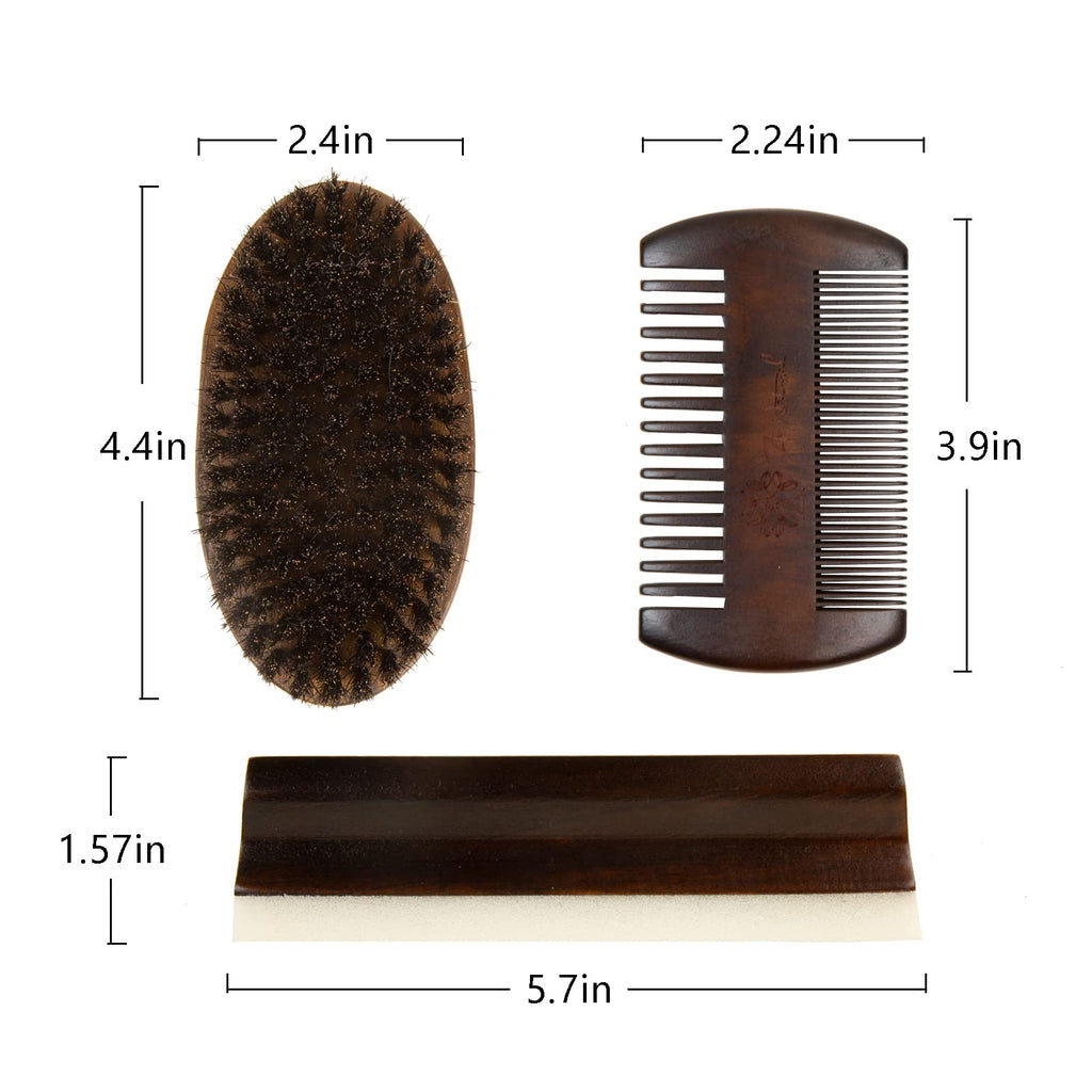 ZP Natural Beard Grooming Kit For Men - European Vintage Style w/Beard Comb, Beard Brush, Beard Bar - Focusing On Men's Beard Care, Mastering The Beards Of Men All Over The World