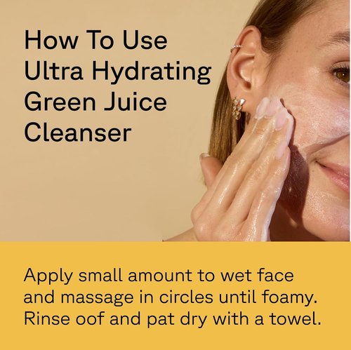 Acure Ultra Hydrating Green Juice Face Cleanser - Superfood Formula with Spinach | 4 fl oz Pore Scrub & Blackhead Remover