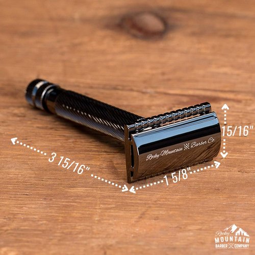 Men's Double Edge Safety Razor - Premium, Heavy Duty Safety Razor, 3 Piece Closed Comb Design For a Closer Shave - Made with Brass & Metal Finish by Rocky Mountain Barber Company