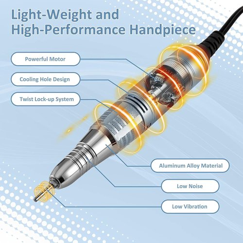 Madenia Professional Nail Drill Machine - 35,000 RPM Electric Efile Kit for Salon & Home Use | Compact Blue Design