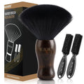 NICEMOVIC 3-in-1 Barber Neck Duster Brush Set - Professional Hair Cutting & Styling Tool | Brown & Black
