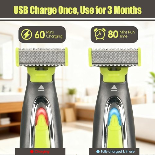 Skiennix Beard Trimmer - Rechargeable Men's Grooming Kit with Washable Electric Razors | Versatile for Face, Beard & Mustache