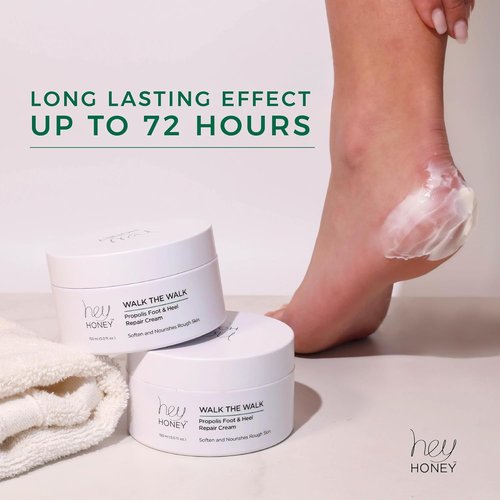 Hey Honey Walk the Walk Propolis Foot & Heel Cream - 72-Hour Hydration & Callus Remover | 5 oz