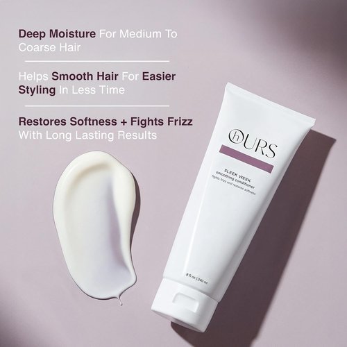 hOURS Sleek Week Smoothing Conditioner - Nourishing Coconut Oil & Pea Protein Formula | 8 oz - Sulfate-Free & Color Safe