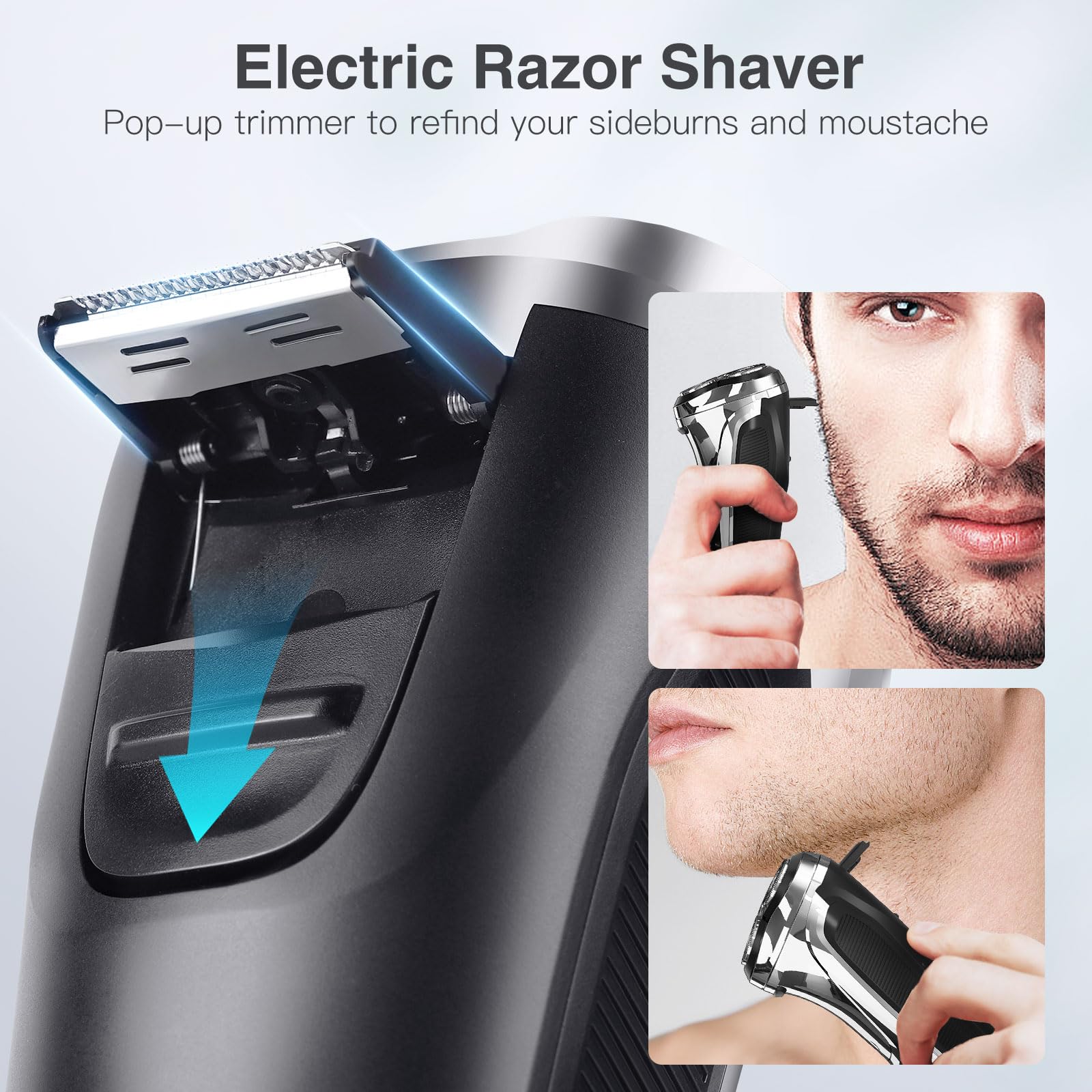 YIRISO Electric Razor for Men, 90Min Long-Lasting Shaver with 4D Floating Head & LCD Display, Ultra Smooth for Sensitive Skin, IPX6 Waterproof, USB-C Fast Charge, with Travel Case - Ideal Gift