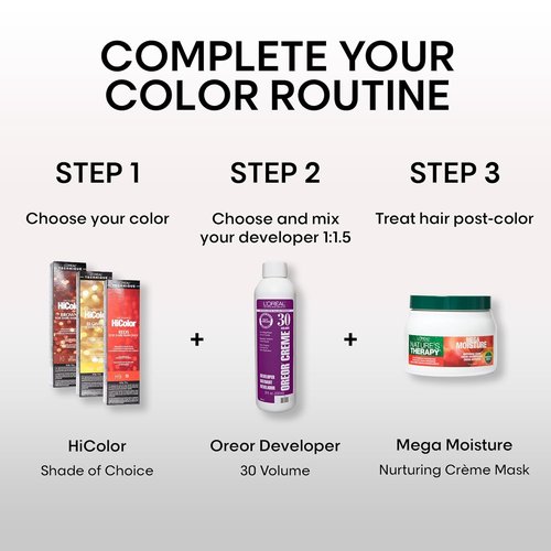 L'Oréal Technique HiColor Permanent Hair Color - Lifts Dark Hair in One Step | Rich, Smooth Creme Formula