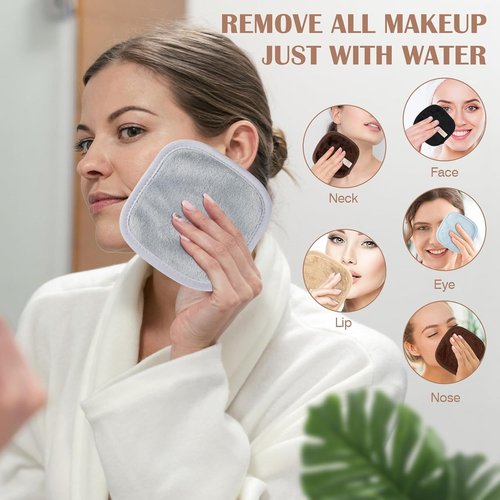 Orighty Makeup Remover Cloths - Premium 7-Day Reusable Pads for Effortless Makeup Removal | Neutrals
