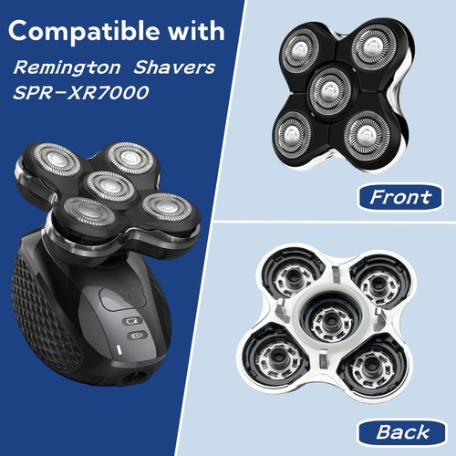 Balder Pro Replacement Head for Remington Balder Pro Head Shaver SPR XR7000,5 Dual Track Heads for Remington Shaver Replacement Heads-Precision Electric Shaving for Bald Men.(2Pack)
