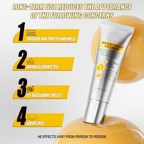 Instant Eye Tightener Cream | Reduces the Appearance of Under-Eye Bags, Puffiness, Dark Circles & Fine Lines | Lightweight, Non-Greasy & No White Cast | Smooth Application & Makeup-Friendly (1 PCS)