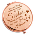 Sister Maid of Honor Gifts Bridesmaids Gifts Compact Makeup Mirror Sister Bridal Shower Gift Sister Friend Gifts Pocket Makeup Mirror Wedding Party Gifts for Bridesmaids Engagement Gift Compact Mirror