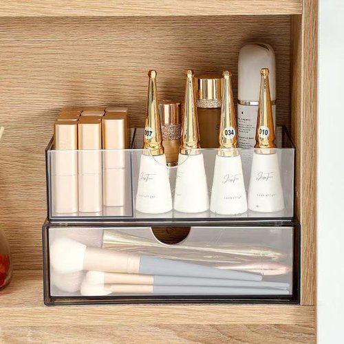 PINGANBUSU Hair Accessories Organizer for Girls, Clear Acrylic Hair Tie Organizer, or Headband, bows，Cute Small Stackable Storage Drawer Container Caddy Box for Bathroom Vanity Countertop