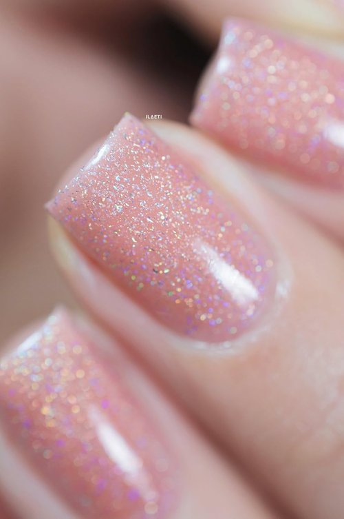 ILNP Sweet Pea - Holographic Sheer Jelly Nail Polish in Seashell Pink | Long-Lasting Shine