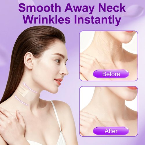 Loxbcin Neck Tape Lifting Invisible, 40 PCS+4 Strips,Neck Lift Tape Invisible,Neck Wrinkle Patches Behind,Face Lift Tapes for Tightening Sagging Skin Turkey Double Chin Wrinkles Women