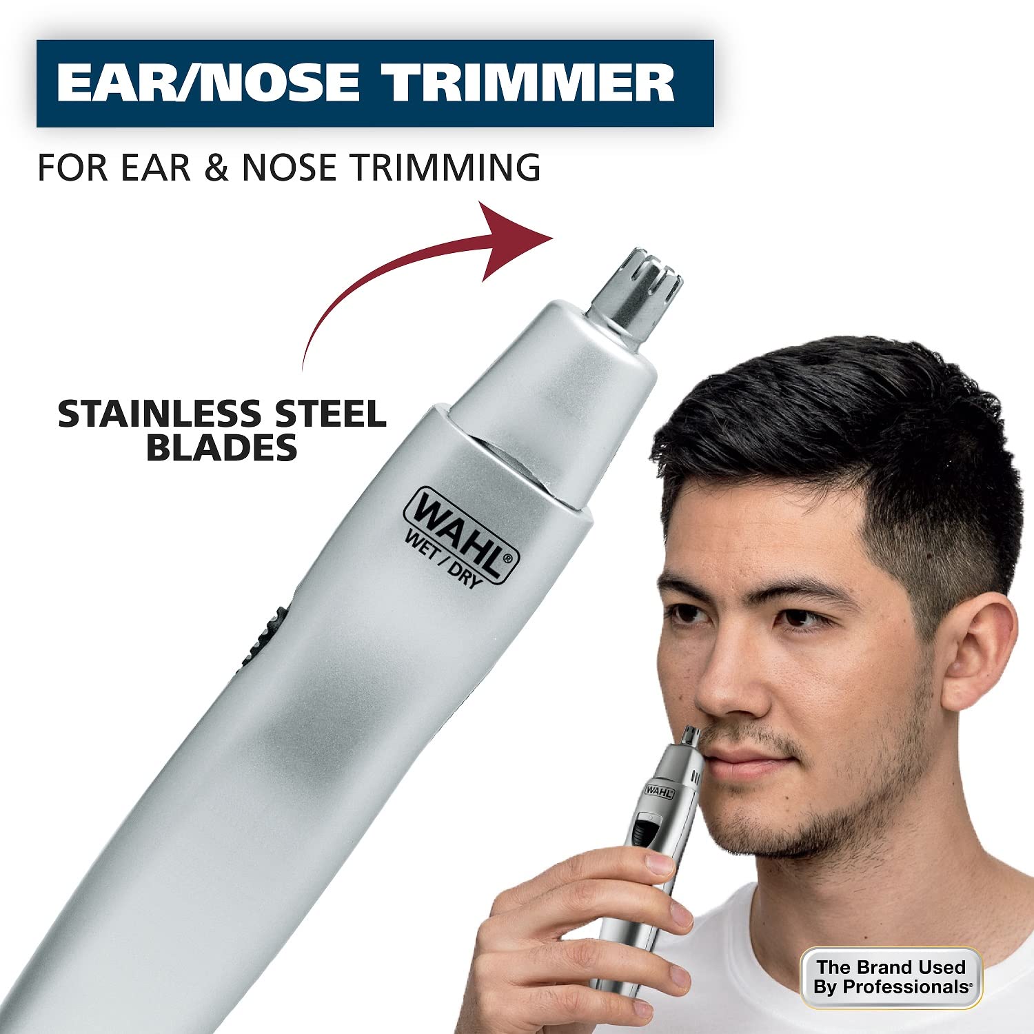Wahl Men's Nose Hair Trimmer - Precision Detail Trimming for Eyebrows, Neckline, Nose & Ears | Model 5545-400