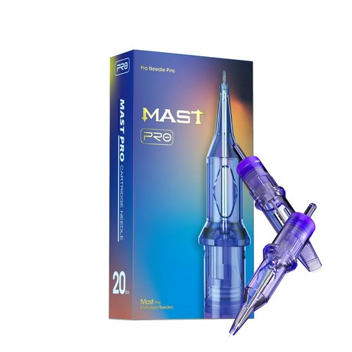 Mast Pro Tattoo Cartridge Needles 20Pcs 1025RM Disposable Membrane Premium Needles Bugpin Curved/Round Magnum for Artists & Beginners
