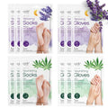 Epielle Relaxing & Nourishing Hand & Foot Masks, Soften Dry, Overworked Skin, Self Care Gifts for Women, Spa Kit, Easter Basket Stuffers, 6 Moisturizing Gloves & 6 Moisturizing Socks