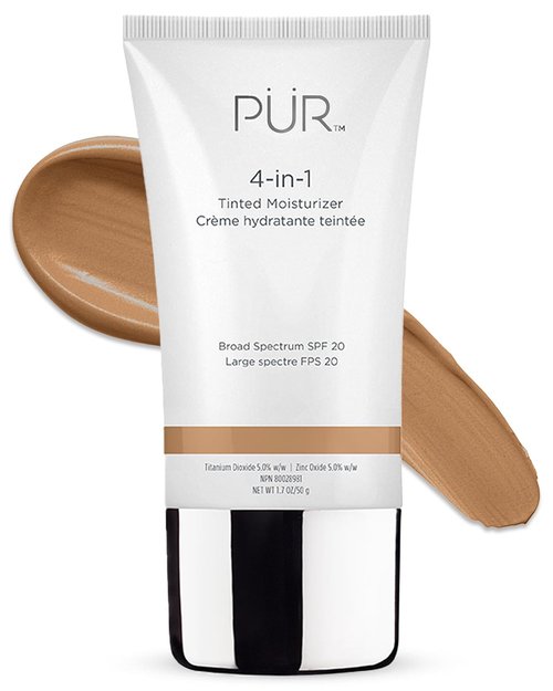 PÜR MINERALS 4-in-1 Tinted Moisturizer With SPF 20 - Hydrating Primer & Foundation With Shea Butter, Aloe Vera & Vitamin B3 - Vegan & Paraben-Free