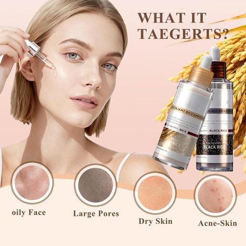 Rice Peel Shot Glow Rice Ampoule Duo | Pore Minimizing Gentle Peel & Deep Hydration |Black Rice Exfoliant for All Skin | 6.76 Fl Oz 2Pcs