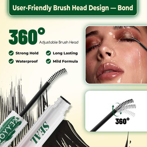 KEYYOU LASH Cluster Glue,New Lash Bond and Seal Waterproof for Eyelash Clusters,72Hours 2-in-1 Super Hold Long-Lasting Non-Irritating for DIY at Home(Black Bond,10ML)