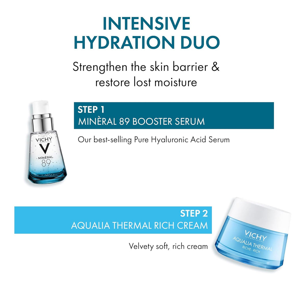 Vichy Aqualia Thermal Facial Moisturizer - Hydrating Cream with Natural Hyaluronic Acid for Dry, Sensitive Skin