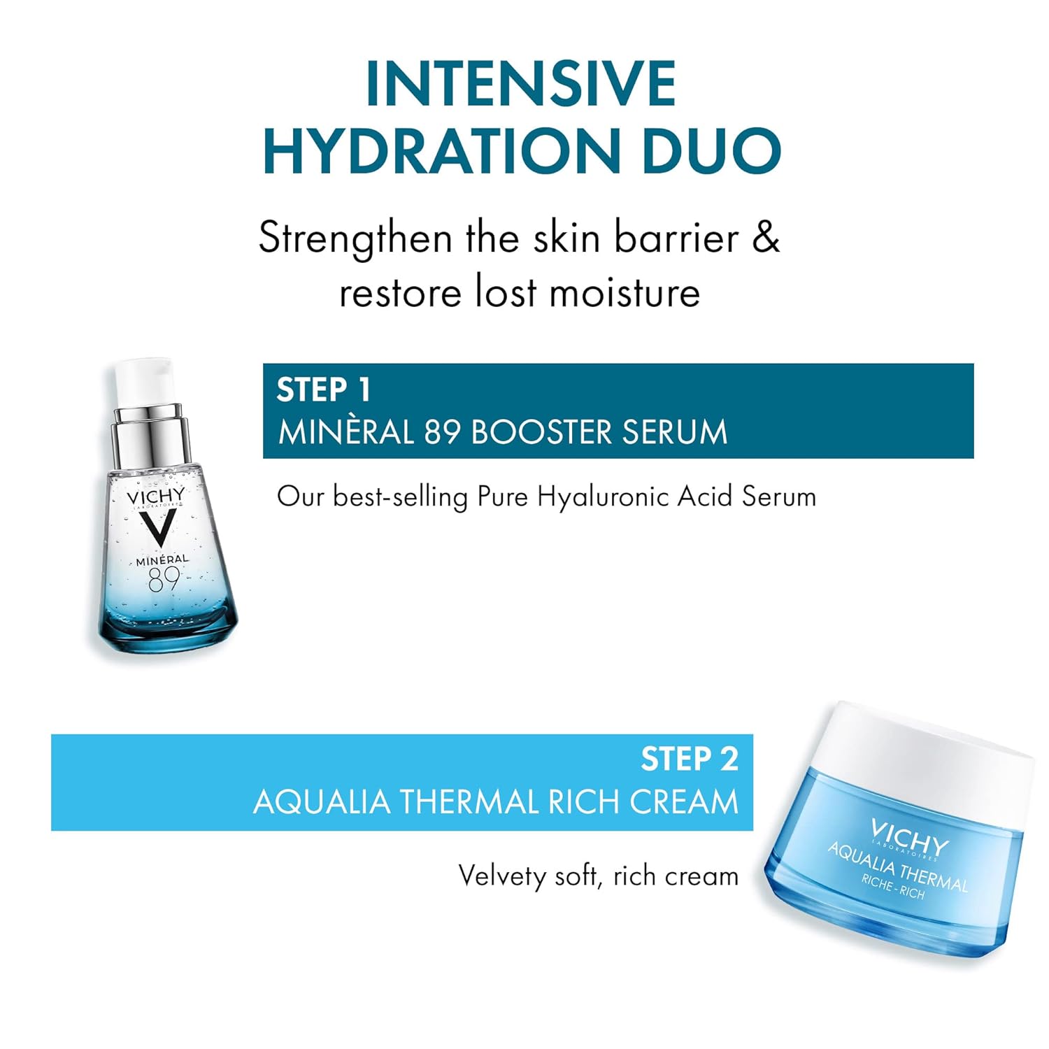 Vichy Aqualia Thermal Facial Moisturizer - Hydrating Cream with Natural Hyaluronic Acid for Dry, Sensitive Skin