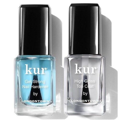 LONDONTOWN Strength & Shine Duo - Strong Nail Hardener & High Gloss Top Coat Set | 0.40 fl oz
