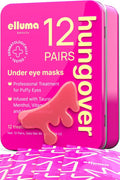 Elluma Beauty Under Eye Patches 12 Pairs of Themed Hydrogel Eye Gel Pads - For Puffy Eyes and Dark Circles, Under Eye Bags, Wrinkles - Hungover Set with Menthol & Taurine