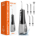 Water Dental Flosser Pick for Teeth - 300ML Portable Cordless Oral Irrigator, Rechargeable Irrigation Cleaner Professional Electric Flossing Machine for Teeth Cleaning Power Flosser Travel (Black)