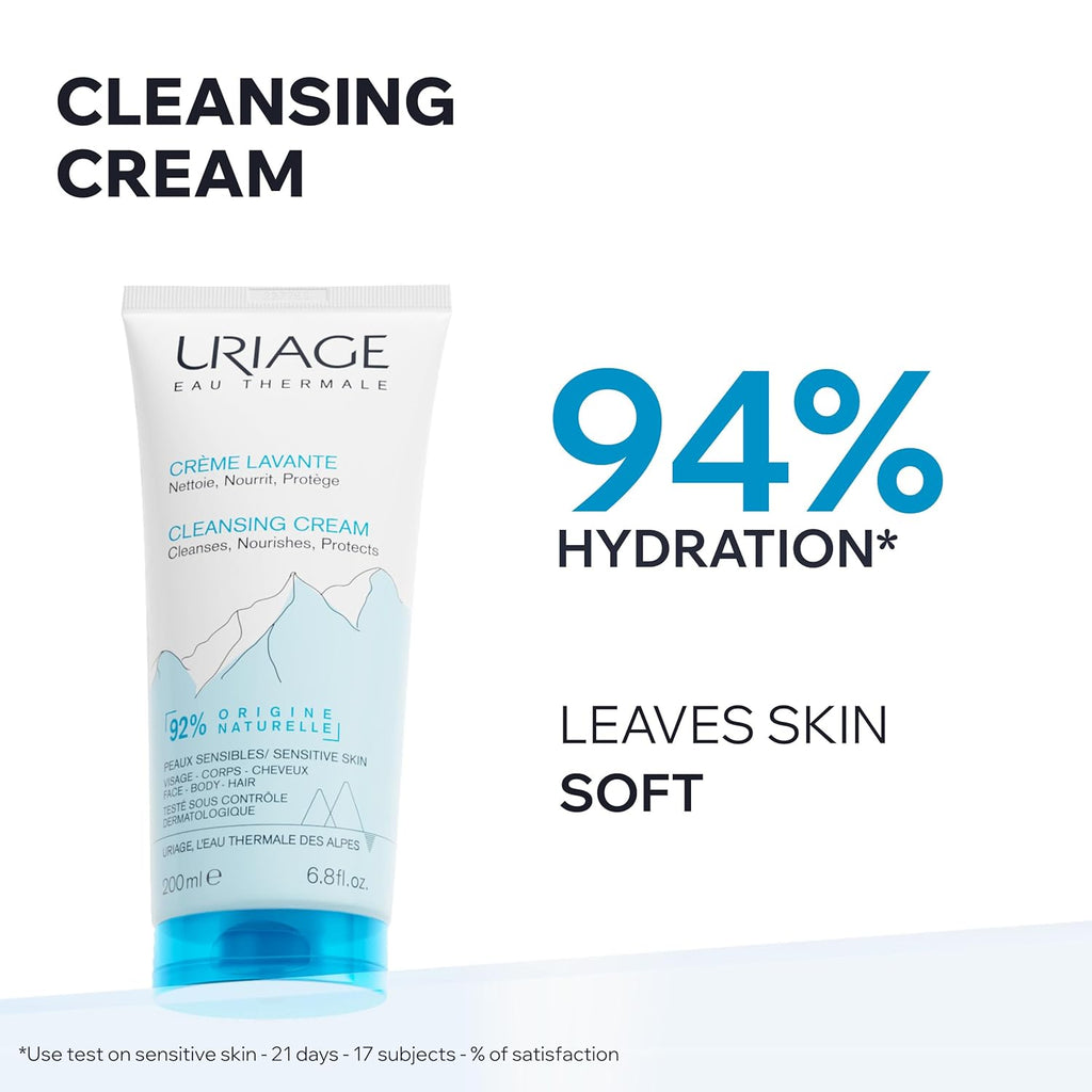 Uriage Daily Moisturizing Cleansing Cream - 2-In-1 Body Wash With Shea Butter | Nourishes & Cleanses, Soap-Free