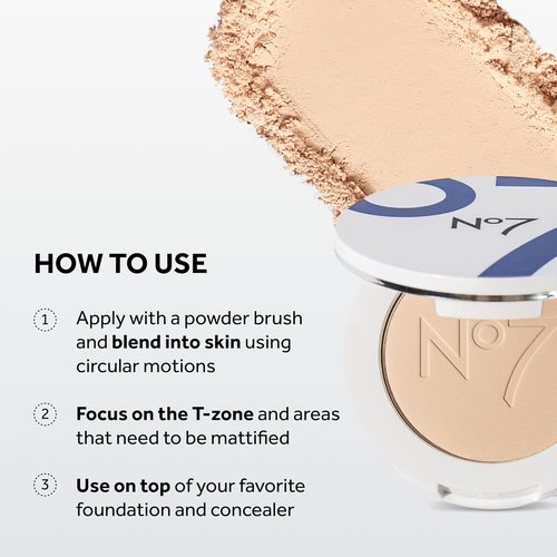 No7 Lift & Luminate Triple Action Powder - Light | Pressed Makeup Setting Powder for a Radiant Glow (10g)
