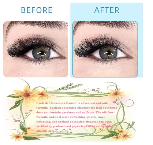Arison Eyelash Eyelash Extension Shampoo 600ml / Eyelid Foaming Cleanser/Wash for Extensions and Natural Lashes/Paraben & Sulfate Free Safe Makeup & / Professional & Self Use (Lavender)