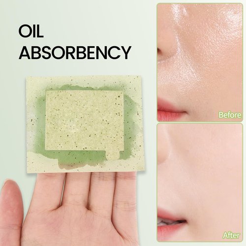 Erinde Oil Blotting Sheets for Face with Mirror and Puff, 300 Sheets Oil Blotting Paper for Oily Skin, Face Oil Absorbing Sheet, Natural Oil Control Film, Absorb Excess Oil, Makeup Friendly