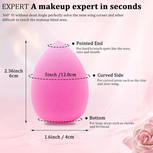 Skiennix 12-Piece Makeup Sponge Set - Latex-Free Flawless Soft Face Puffs for Powder & Liquid Makeup